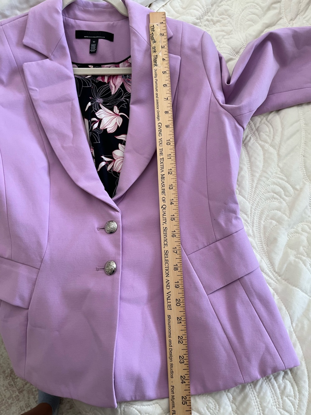 White House Black Market Lilac Fitted Blazer 12 - Picture 7 of 11